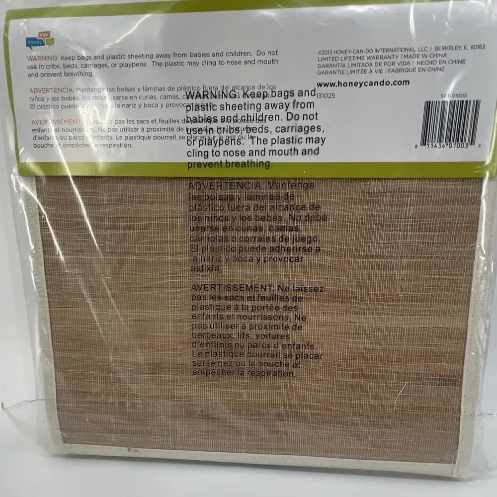 Honey-Can-Do Bamboo & Canvas Hanging Storage Organizer, 6-Shelf 12x11.5x42